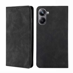 For Realme 10 Pro 5G Skin Feel Magnetic Horizontal Flip Leather Phone Case(Black)