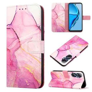 For Infinix Hot 20 4G X6826 PT003 Marble Pattern Flip Leather Phone Case(Pink Purple Gold)