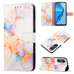 For Infinix Hot 20 4G X6826 PT003 Marble Pattern Flip Leather Phone Case(Marble White)