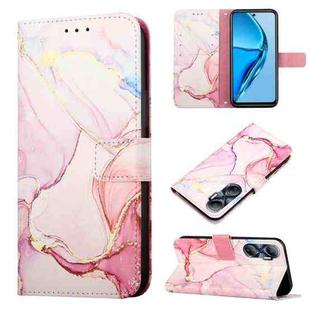 For Infinix Hot 20 4G X6826 PT003 Marble Pattern Flip Leather Phone Case(Rose Gold)