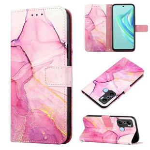 For Infinix Hot 20 Play PT003 Marble Pattern Flip Leather Phone Case(Pink Purple Gold)