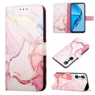 For Infinix Hot 20S / 20 Pro X6827 PT003 Marble Pattern Flip Leather Phone Case(Rose Gold)