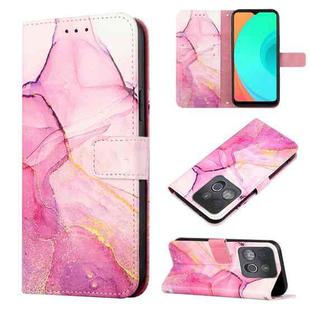 For Infinix Smart 7 X6515 PT003 Marble Pattern Flip Leather Phone Case(Pink Purple Gold)