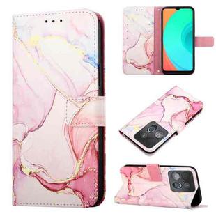 For Infinix Smart 7 X6515 PT003 Marble Pattern Flip Leather Phone Case(Rose Gold)