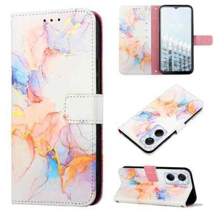 For Tecno Pop 6 Pro PT003 Marble Pattern Flip Leather Phone Case(Marble White)