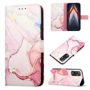 For Tecno Pova 4 LG7N PT003 Marble Pattern Flip Leather Phone Case(Rose Gold)