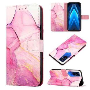 For Tecno Pova 4 Pro LG8N PT003 Marble Pattern Flip Leather Phone Case(Pink Purple Gold)