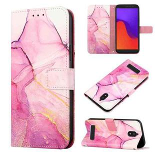 For BLU View 2 2020 / 2022 PT003 Marble Pattern Flip Leather Phone Case(Pink Purple Gold)