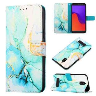 For BLU View 2 2020 / 2022 PT003 Marble Pattern Flip Leather Phone Case(Green)
