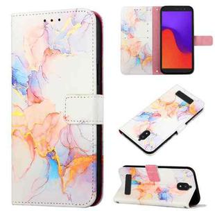 For BLU View 2 2020 / 2022 PT003 Marble Pattern Flip Leather Phone Case(Marble White)