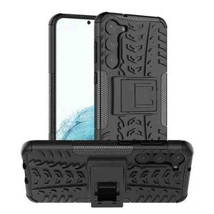 For Samsung Galaxy S23+ 5G Tire Texture TPU + PC Phone Case with Holder(Black)
