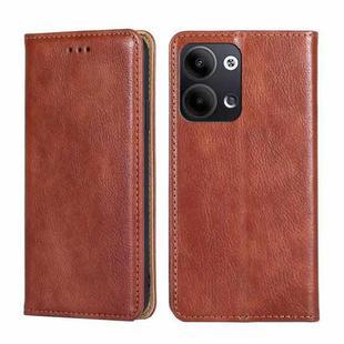 For OPPO Reno9 5G / Reno9 Pro 5G Gloss Oil Solid Color Magnetic Leather Phone Case(Brown)