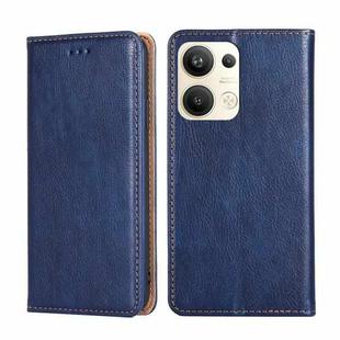 For OPPO Reno9 Pro+ 5G Gloss Oil Solid Color Magnetic Leather Phone Case(Blue)