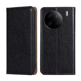 For vivo X90 Pro 5G Gloss Oil Solid Color Magnetic Leather Phone Case(Black)