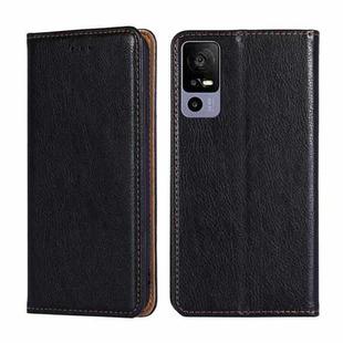 For TCL 40R 5G Gloss Oil Solid Color Magnetic Leather Phone Case(Black)