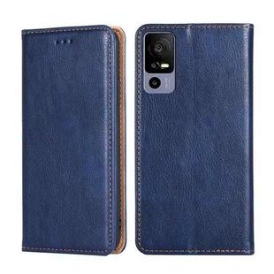 For TCL 40R 5G Gloss Oil Solid Color Magnetic Leather Phone Case(Blue)