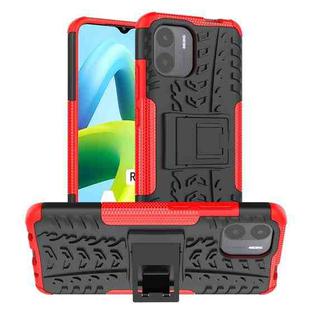 For Xiaomi Redmi A1 4G Tire Texture TPU + PC Phone Case with Holder(Red)