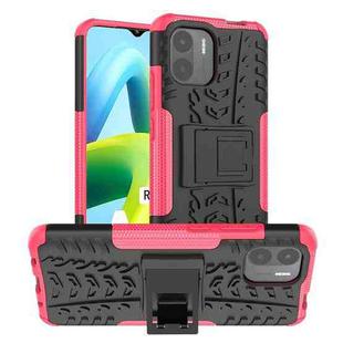 For Xiaomi Redmi A1 4G Tire Texture TPU + PC Phone Case with Holder(Pink)