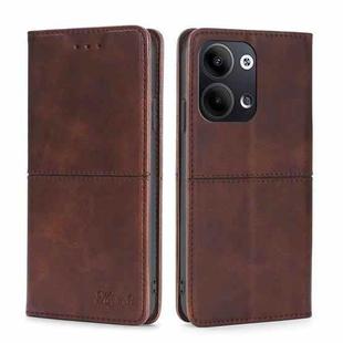 For OPPO Reno9 5G / Reno9 Pro 5G Cow Texture Magnetic Horizontal Flip Leather Phone Case(Dark Brown)