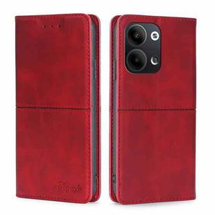 For OPPO Reno9 5G / Reno9 Pro 5G Cow Texture Magnetic Horizontal Flip Leather Phone Case(Red)