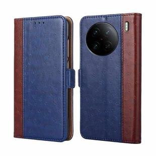 For vivo X90 Pro 5G Ostrich Texture Flip Leather Phone Case(Blue)