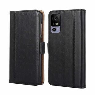For TCL 40R 5G Ostrich Texture Flip Leather Phone Case(Black)