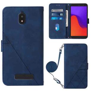 For BLU View 2 2020/2022 Crossbody 3D Embossed Flip Leather Phone Case(Blue)