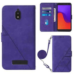 For BLU View 2 2020/2022 Crossbody 3D Embossed Flip Leather Phone Case(Purple)