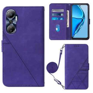 For Infinix Hot 20 4G Crossbody 3D Embossed Flip Leather Phone Case(Purple)