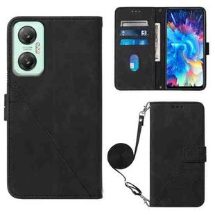 For Infinix Hot 20 5G Crossbody 3D Embossed Flip Leather Phone Case(Black)