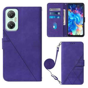 For Infinix Hot 20 5G Crossbody 3D Embossed Flip Leather Phone Case(Purple)