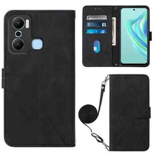 For Infinix Hot 20 Play Crossbody 3D Embossed Flip Leather Phone Case(Black)