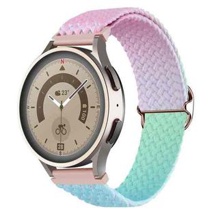 20mm Universal Weave Gradient Color Watch Band(Pink Green Blue)