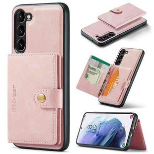 For Samsung Galaxy S23 5G JEEHOOD Retro Magnetic Detachable Wallet Phone Case(Pink)