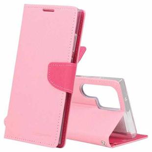 For Samsung Galaxy S23 Ultra 5G GOOSPERY FANCY DIARY Cross Texture Leather Phone Case(Pink)