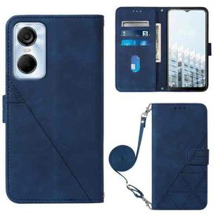 For Tecno Pop 6 Pro Crossbody 3D Embossed Flip Leather Phone Case(Blue)