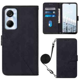 For Tecno Pop 6 Pro Crossbody 3D Embossed Flip Leather Phone Case(Black)
