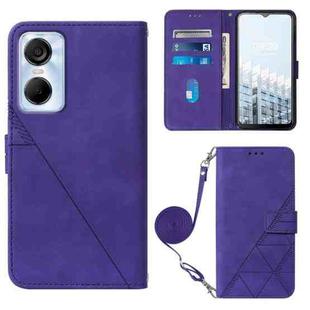 For Tecno Pop 6 Pro Crossbody 3D Embossed Flip Leather Phone Case(Purple)