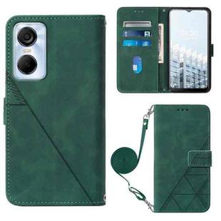 For Tecno Pop 6 Pro Crossbody 3D Embossed Flip Leather Phone Case(Dark Green)