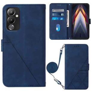 For Tecno Pova 4 Crossbody 3D Embossed Flip Leather Phone Case(Blue)