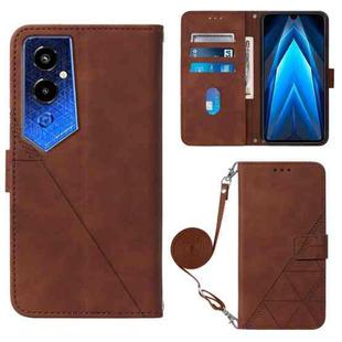 For Tecno Pova 4 Pro Crossbody 3D Embossed Flip Leather Phone Case(Brown)
