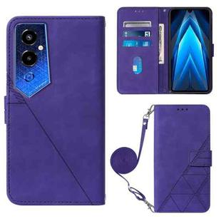 For Tecno Pova 4 Pro Crossbody 3D Embossed Flip Leather Phone Case(Purple)