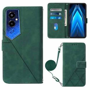For Tecno Pova 4 Pro Crossbody 3D Embossed Flip Leather Phone Case(Dark Green)
