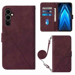 For Tecno Pova Neo 2 Crossbody 3D Embossed Flip Leather Phone Case(Wine Red)