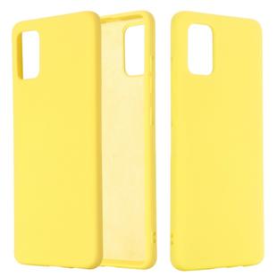 For Galaxy A71 5G Solid Color Liquid Silicone Dropproof Full Coverage Protective Case(Yellow)