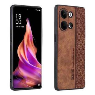 For OPPO Reno9 / Reno9 Pro AZNS 3D Embossed Skin Feel Phone Case(Brown)