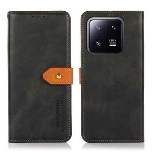 For Xiaomi 13 Pro KHAZNEH Dual-color Cowhide Texture Flip Leather Phone Case(Black)
