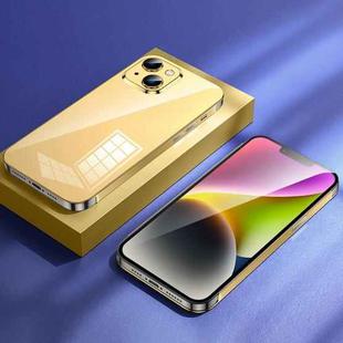 For iPhone 14 Plus Colorful Stainless Steel Phone Case(Gold)