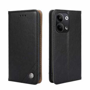 For OPPO Reno9 5G / Reno9 Pro 5G Non-Magnetic Retro Texture Flip Leather Phone Case(Black)