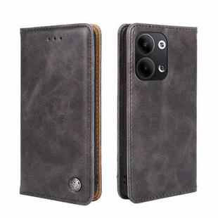 For OPPO Reno9 5G / Reno9 Pro 5G Non-Magnetic Retro Texture Flip Leather Phone Case(Grey)